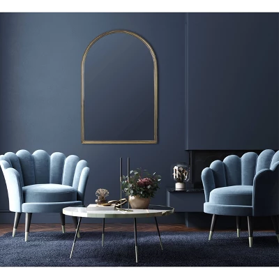 Arched Metal Wall Mirror Gold - Storied Home 1 Arched Metal Wall Mirror Gold - Storied Home