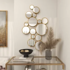 Metal Bubble Cluster Wall Mirror Gold - CosmoLiving By Cosmopolitan -Umbra Home Decor Shop GUEST bed649fc f024 4e5a 842b 7309674a6810