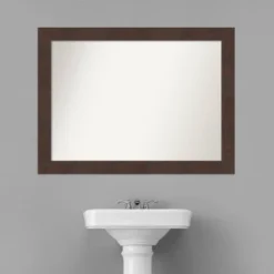 43" X 32" Non-Beveled Wildwood Brown Bathroom Wall Mirror - Amanti Art -Umbra Home Decor Shop GUEST c0595532 c533 4d50 947e 27850a03440a
