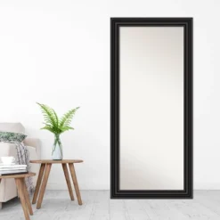 30" X 66" Non-Beveled Colonial Black Full Length Floor Leaner Mirror - Amanti Art -Umbra Home Decor Shop GUEST c06406b2 fc1f 473c aa57 e43e93984f9a