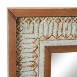 Wood Wall Mirror With Embossed Metal Gray - Olivia & May -Umbra Home Decor Shop GUEST c0797c31 d0ed 40f6 bd76 386f445e30c6