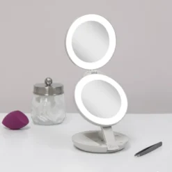 4.75" Round Dual LED Lighted Travel Makeup Mirror - Zadro -Umbra Home Decor Shop GUEST c07b7377 e520 4bee ac30 caed2a403bfb