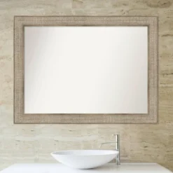 44" X 33" Non-Beveled Trellis Silver Wood Bathroom Wall Mirror - Amanti Art -Umbra Home Decor Shop GUEST c0b9d490 4c61 4d97 a0c7 b9cf5be3d543
