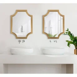 18" X 24" Hogan Scallop Wall Mirror Gold - Kate & Laurel All Things Decor -Umbra Home Decor Shop GUEST c117c1cd 1369 459f ad1d 883c7916dafd