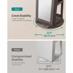 Songmics Mirror Jewelry Cabinet Organizer 360° Rotating Jewelry Armoire Storage Box -Umbra Home Decor Shop GUEST c17b9473 08cb 4da2 ac74 8510a656bb09