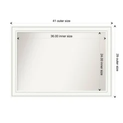 41" X 29" Non-Beveled Craftsman White Wood Wall Mirror - Amanti Art: Modern Rectangular, Includes Mounting Hardware -Umbra Home Decor Shop GUEST c1bda7db 308d 4bfa 9579 caf14c86daa6