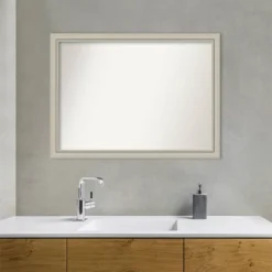 42" X 31" Non-Beveled Romano Silver Narrow Wood Bathroom Wall Mirror - Amanti Art -Umbra Home Decor Shop GUEST c23086aa f95c 4783 ae28 44ce68988804