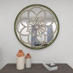 Wood Floral Medallion Wall Mirror White - Olivia & May 21 Wood Floral Medallion Wall Mirror White - Olivia & May -Umbra Home Decor Shop GUEST c2d2528a f832 4a99 9317 3b5e92ea2090