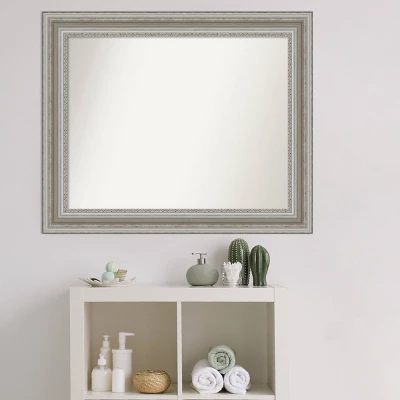 34" X 28" Non-Beveled Parlor Bathroom Wall Mirror Silver - Amanti Art 6 34" X 28" Non-Beveled Parlor Bathroom Wall Mirror Silver - Amanti Art - Image 6