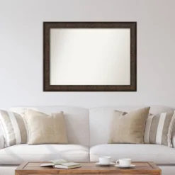 44" X 33" Non-Beveled Ridge Bronze Wall Mirror - Amanti Art: Modern Rectangular, Includes Mounting Hardware -Umbra Home Decor Shop GUEST c3619c54 5efb 406a 9a96 5b10623a9cf3