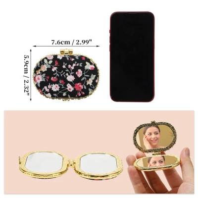 Unique Bargains Floral Oval Mini Mirror For Purses 1 Pc 1 Unique Bargains Floral Oval Mini Mirror For Purses 1 Pc