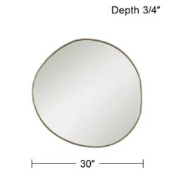 Possini Euro Design Rorschach Uneven Round Vanity Wall Mirror Modern Champagne Frame 30" Wide For Bathroom Bedroom Living Room Office Entryway House -Umbra Home Decor Shop GUEST c445770b ab15 4065 80ad e7a6a8e27c3e
