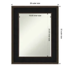 Amanti Art Mezzanine Espresso Petite Bevel Wood Bathroom Wall Mirror 31.5 X 25.5 In. -Umbra Home Decor Shop GUEST c48bcd14 ea2d 422a 8e2b 84db30f78545