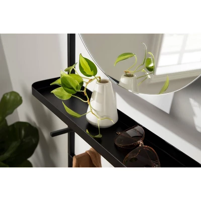 18" X 67" Noka Mirror Leaning Ladder Black - Kate & Laurel All Things Decor 6 18" X 67" Noka Mirror Leaning Ladder Black - Kate & Laurel All Things Decor - Image 6