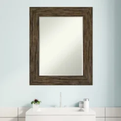 Amanti Art Fencepost Petite Bevel Wood Bathroom Wall Mirror -Umbra Home Decor Shop GUEST c58f8399 5ae2 45f9 96e9 b0f5ab103e7b