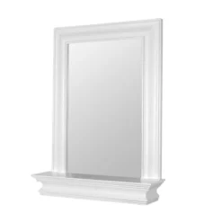 Teamson Home Stratford Wooden Wall Mirror With Storage Shelf, White -Umbra Home Decor Shop GUEST c5af3189 566e 428e b345 2df07430d1b9