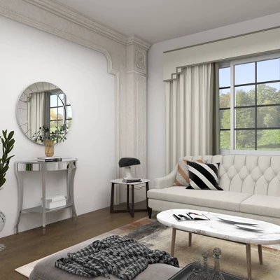 Set Of 2 Glam Fir Console Tables With Mirror White - Olivia & May 15 Set Of 2 Glam Fir Console Tables With Mirror White - Olivia & May - Image 15