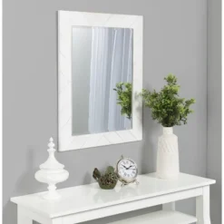 24" X 30" Rost Pieced Wood Framed Wall Mirror White - DesignOvation -Umbra Home Decor Shop GUEST c5cd6cbd 0332 4d2e a50c 3df6e604369d
