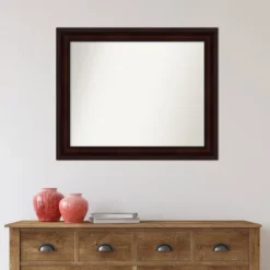 33" X 27" Non-Beveled Bathroom Wall Mirror Coffee Bean Brown - Amanti Art -Umbra Home Decor Shop GUEST c5dfd5b4 95b7 4e6a 8745 cc2464aaa4f4