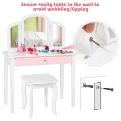 Costway Kids Vanity Set Princess Makeup Dressing Play Table Set W/Mirror White Pink -Umbra Home Decor Shop GUEST c5e21f98 f89e 4b6a 97f8 11d9aaa0caa0