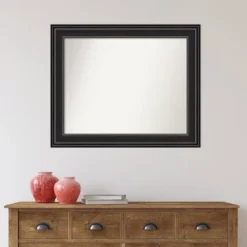 34" X 28" Non-Beveled Ridge Black Bathroom Wall Mirror - Amanti Art 12 34" X 28" Non-Beveled Ridge Black Bathroom Wall Mirror - Amanti Art -Umbra Home Decor Shop GUEST c5fb7c17 0361 4d14 b1fb eed1888d5291