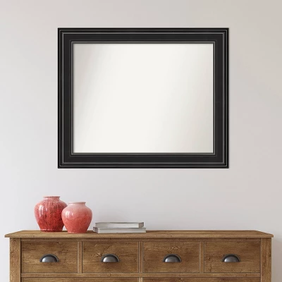 34" X 28" Non-Beveled Ridge Black Bathroom Wall Mirror - Amanti Art 5 34" X 28" Non-Beveled Ridge Black Bathroom Wall Mirror - Amanti Art - Image 5