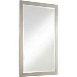 Possini Euro Design Metzeo Rectangular Vanity Wall Mirror Modern Beveled Glass Brushed Nickel Metal Frame 33" Wide For Bathroom Bedroom Home Entryway -Umbra Home Decor Shop GUEST c67f7243 2a12 4b71 8768 ba841e52ee1b