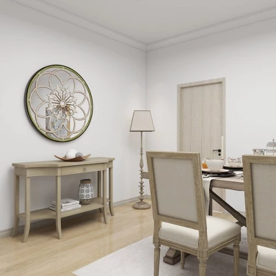 Wood Floral Medallion Wall Mirror White - Olivia & May 11 Wood Floral Medallion Wall Mirror White - Olivia & May - Image 11