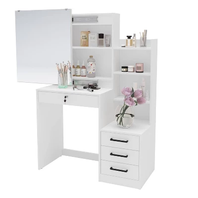Hannah Vanity With Mirror White - Polifurniture 5 Hannah Vanity With Mirror White - Polifurniture - Image 5