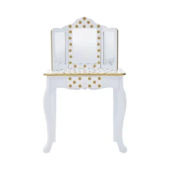 Fashion Polka Dot Gisele Play Vanity Set With Led Mirror White/Gold - Teamson Kids -Umbra Home Decor Shop GUEST c71bfc0f 9c5e 492f b5f6 757f271dc383