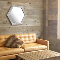 Wooden Hexagon Decorative Wall Mirror White - Stonebriar Collection -Umbra Home Decor Shop GUEST c740ebf3 0bda 4ea8 bf6e 9ea25fa762c7