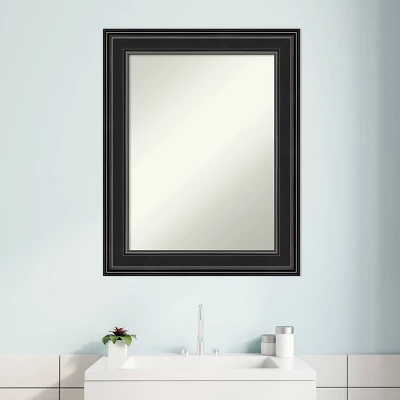 24" X 30" Non-Beveled Ridge Black Bathroom Wall Mirror - Amanti Art 8 24" X 30" Non-Beveled Ridge Black Bathroom Wall Mirror - Amanti Art - Image 8