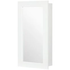Kleankin Wall-Mounted Medicine Cabinet With Mirror, Bathroom Mirror Cabinet With Single Door And Adjustable Shelves, White -Umbra Home Decor Shop GUEST c7fbfa4b 7f96 4c6b a865 d4ecdc0f7fb3