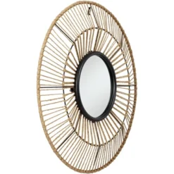 Newhill Designs Jefferson Round Vanity Wall Mirror Vintage Rustic Black Iron Natural Hemp Rope Frame 27 1/2" Wide For Bathroom Bedroom Living Room -Umbra Home Decor Shop GUEST c814d2a4 cf22 4834 8220 37293991a828