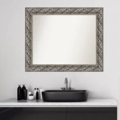 34" X 28" Non-Beveled Silver Luxor Wood Bathroom Wall Mirror - Amanti Art 12 34" X 28" Non-Beveled Silver Luxor Wood Bathroom Wall Mirror - Amanti Art -Umbra Home Decor Shop GUEST c81ae2a3 478e 4fb9 9868 f1ad0d12a166