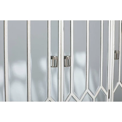 Modern Wood And Mirror Rectangular Cabinet White - Olivia & May 3 Modern Wood And Mirror Rectangular Cabinet White - Olivia & May - Image 3