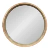 30" X 30" Hutton Round Wood Wall Mirror Natural - Kate And Laurel