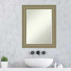 Amanti Art Vegas Silver Petite Bevel Wood Bathroom Wall Mirror 28.75 X 22.75 In. -Umbra Home Decor Shop GUEST c85f36bd 0144 4db5 a020 28f3ac54cbf5
