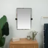 Hamilton Hills 20x30 Inch Pivot Wall & Frameless Bathroom Mirror, Brushed Chrome