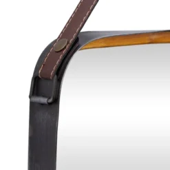 Metal Wall Mirror With Hanging Strap Gold - Olivia & May -Umbra Home Decor Shop GUEST c9b1b230 4b9d 4937 947f fd85e4a3d184