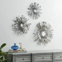 Set Of 3 Metal Sunburst Wall Decors With Mirror Accent - Olivia & May -Umbra Home Decor Shop GUEST c9ca3384 6f01 47a1 a4ab bd0cace58340