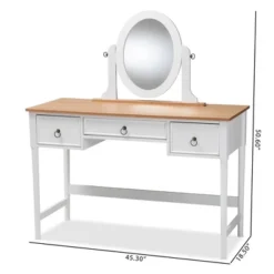 3 Drawer Sylvie Wood Vanity Table With Mirror White - Baxton Studio 13 3 Drawer Sylvie Wood Vanity Table With Mirror White - Baxton Studio -Umbra Home Decor Shop GUEST c9cb1ce5 f691 48fb ae6a 2821b306e12b
