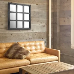 23.5" X 23.5" Rustic 9-Panel Window Pane Decorative Wall Mirror Black - Stonebriar Collection -Umbra Home Decor Shop GUEST c9f33904 d2a7 4723 8b0c 2b70332c7e38