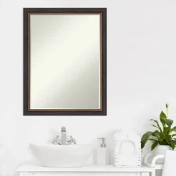 Amanti Art Ashton Black Petite Bevel Wood Bathroom Wall Mirror 26.5 X 20.5 In. -Umbra Home Decor Shop GUEST ca6e9b3d 9f2e 494c a619 df613e9b4bba
