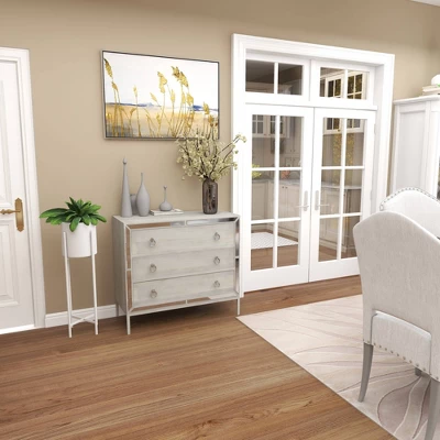 Glam Painted Wood And Mirror Chest White - Olivia & May 18 Glam Painted Wood And Mirror Chest White - Olivia & May - Image 18