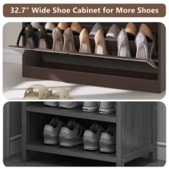 KTMBDW Shoe Cabinet For Entryway, Brown Narrow Shoe Storage Cabinet Flip Down Shoe Rack Wood 2 Tier Shoe Organizer For Home And Apartment, Mirror -Umbra Home Decor Shop GUEST cb2eee9f b427 4b8f bc8f 0b2a6fadf887