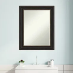Amanti Art Accent Bronze Petite Bevel Bathroom Wall Mirror 29 X 23 In. -Umbra Home Decor Shop GUEST cb5edd61 65a9 4e28 a454 a07f89892b72
