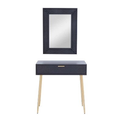 Set Of 2 Contemporary Wood Console Tables With Mirror - Olivia & May 1 Set Of 2 Contemporary Wood Console Tables With Mirror - Olivia & May