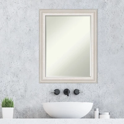 Amanti Art Trio White Wash Silver Petite Bevel Bathroom Wall Mirror 28.5 X 22.5 In. 6 Amanti Art Trio White Wash Silver Petite Bevel Bathroom Wall Mirror 28.5 X 22.5 In. - Image 6
