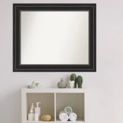 34" X 28" Non-Beveled Ridge Black Bathroom Wall Mirror - Amanti Art 13 34" X 28" Non-Beveled Ridge Black Bathroom Wall Mirror - Amanti Art -Umbra Home Decor Shop GUEST cbe854b0 46c5 4e50 be01 2e2ddec6866b